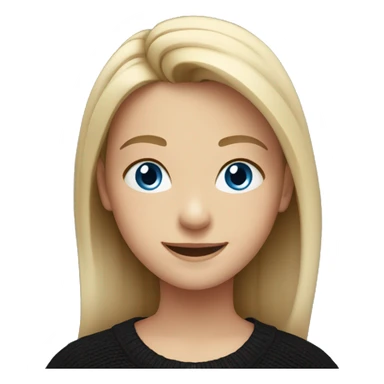 smiling girl in black sweater blue eyes  sticker