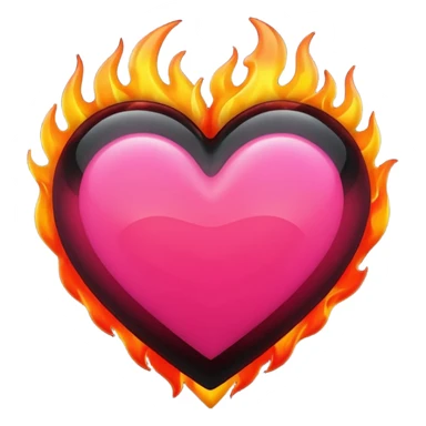 Black, red, hot pink heart make it way more flashy, lightly wreathed in flame tone down the flames a little  sticker