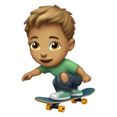 Baby boy on a skateboard sticker
