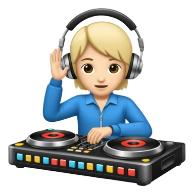 kulaklık takan bir dj sticker
