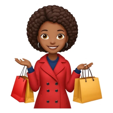 black girl holding shopping bags  sticker