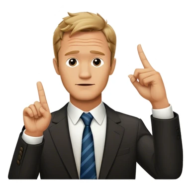 barney stinson pointing one finger up toward the sky sticker