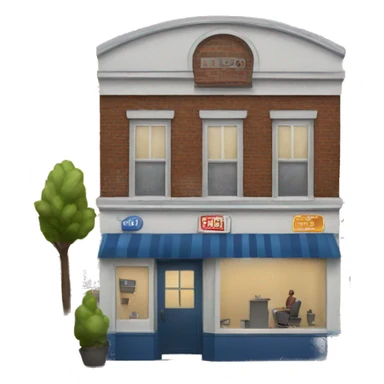 barbershop building sticker