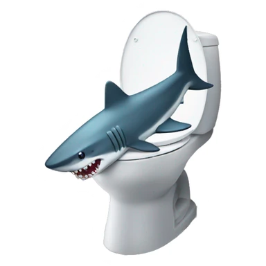 shark on toilet sticker