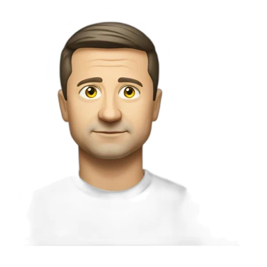 President Volodymyr Zelenskyy in haki tshirt with ukrainian symbol sticker