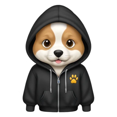 Dog wearing a hoddie  sticker