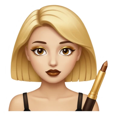 accesories lip gloss brown with makeup gold sticker