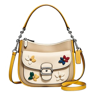 Coach Women's Hadley Mini Crossbody Bag in Pebbled Leather all white beige
 sticker