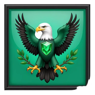 Game of thrones style eagle Sigil in green Colors in a square picture frame sticker