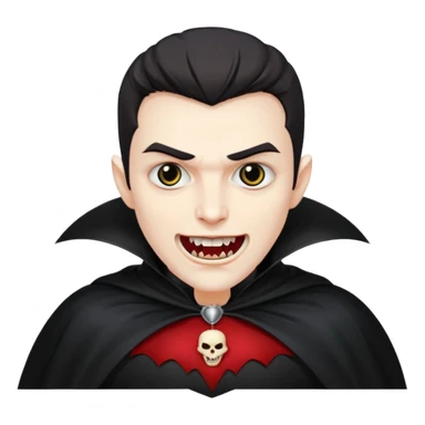 Vampire – Pale figure with fangs and cape sticker