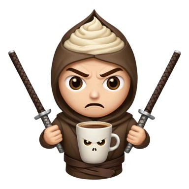 Capuchino ASSASINO (Cafe De Starkucks Con 2 Catanas De Zoro Y 2 Ojos Enojado) sticker