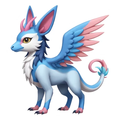 Chimera-Latios-Nargacuga-Sylveon-Silvally-Gryphon-fusion-hybrid-animal-creature  with long ears  sticker
