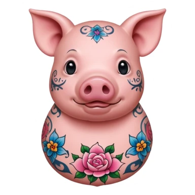 Pig with tattoos sticker