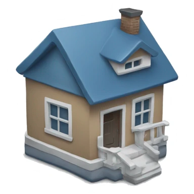 A slate blue #6A5ACD single heart with house, words "One Click Home" in an energetic way sticker