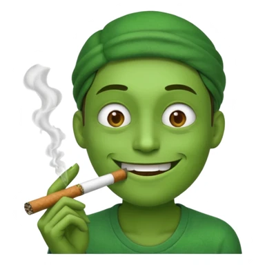 Emoji smoking a blunt sticker