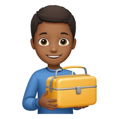 balck child with lunchbox sticker