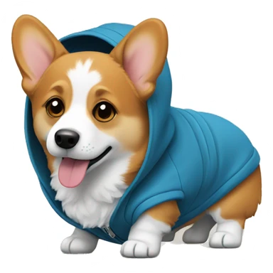 Corgi wearing a hoodie sticker