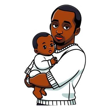 P diddy holding baby oil sticker