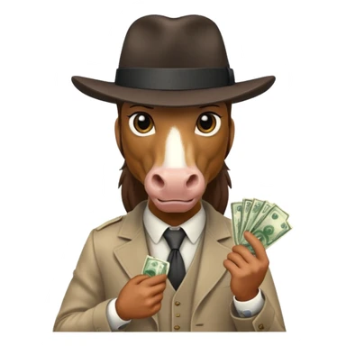 Horse gangster with money sticker
