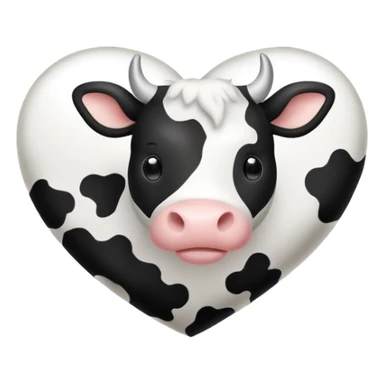 Cute heart with cow print pattern sticker