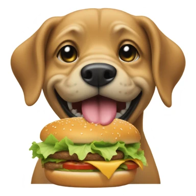 Dog eating burgers sticker