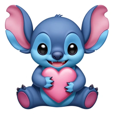 Puedes crear un Match de Stitch (azul y rosada) por separado simulando que se dan un beso, tipo sticker OS phone sticker