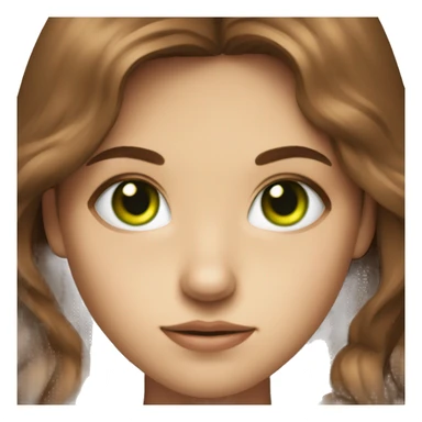 A girl with green eyes, brown hair, is a half angel half demon sticker
