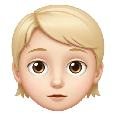 a child's face with big, bright eyes, simple and friendly sticker