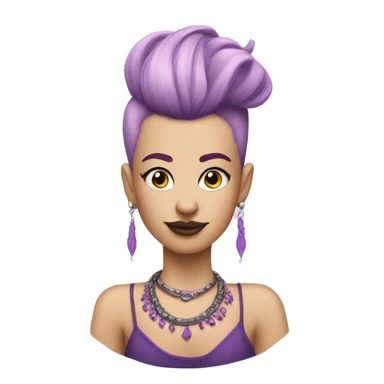 Pale Lady Mohawk pink purple tatto minus earings sticker