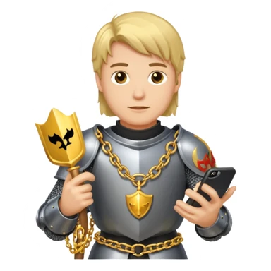 Knight gold chain phone sticker