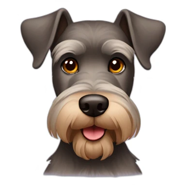 Brown schnauzer with a red nose and hazel eyes standing sticker