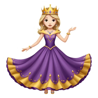 Fancy lady dancing with a crown sticker