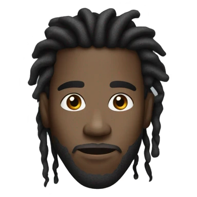 Black guy with dreadlocks, faint moustace, a silver chain, dark brown eyes, a straight face, and sharp eyebrows  sticker
