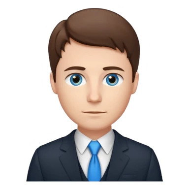 Man lawyer with blue eyes and short brown hair  sticker