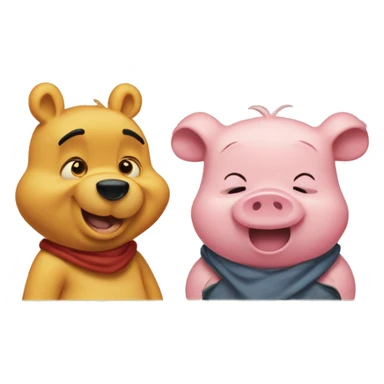 Whiny the Pooh and piglet  sticker