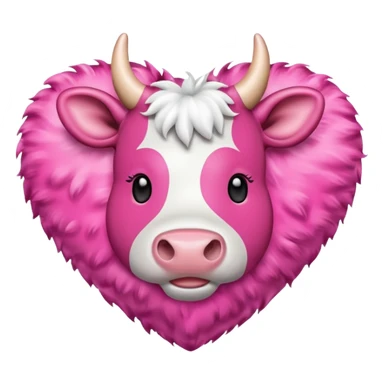 Pink Cow print heart sticker