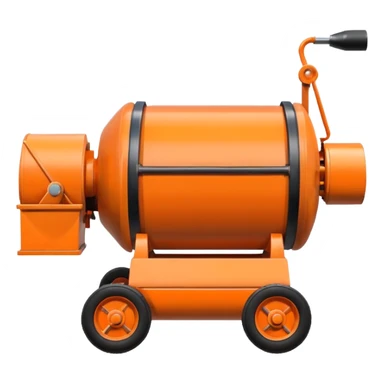 small orange concrete mixer (not a truck) sticker