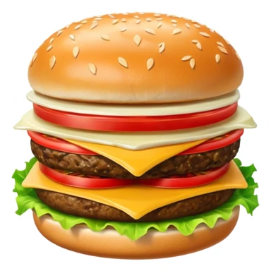 cheeseburger with ketchup, onion, tomato, lettuce, and mayo sticker