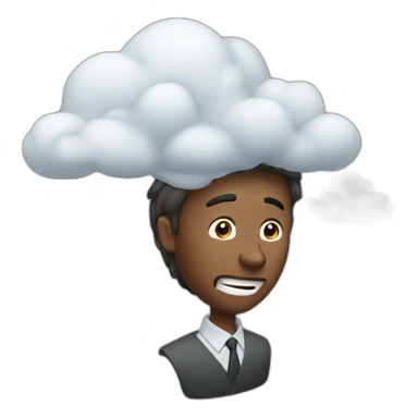 man who drops it came out of his mouth with a cloud above it that symbolizes a thought sticker