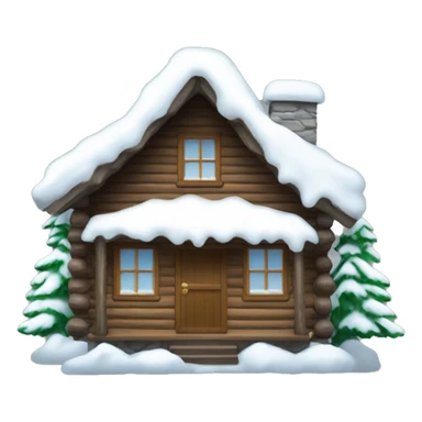 winter cabin with snow sticker