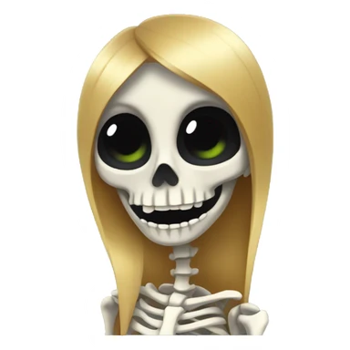 skeleton doing a sassy hair flip  sticker