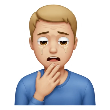 Guy choking himself and crying  sticker