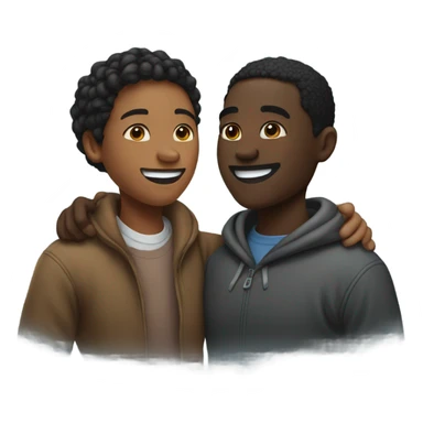 Black people hugging sticker