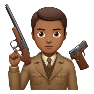 Man holding a gun sticker