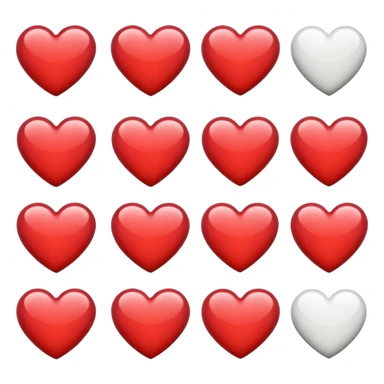 Hearts white sticker