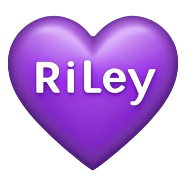 Purple Heart with the letters Riley in the middle  sticker