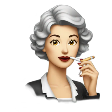 a classy lady smoking cigarettes  sticker