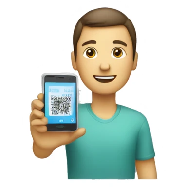 person using a phone to scan a code sticker