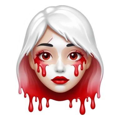 White paint dripping from red ombre glossy lips sticker
