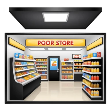 Convenience store named poor store and more sticker